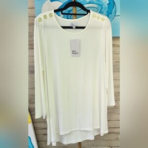 NWT Kim Rogers Off White Tunic Size XL